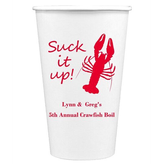Crawfish Suck It Up Paper Coffee Cups